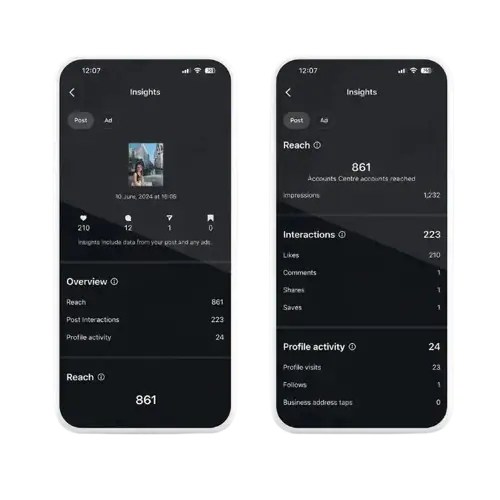 InSeen Premium Mod APK analytics dashboard